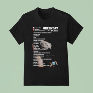 Green Day Bad Year Setlist Tour T Shirt