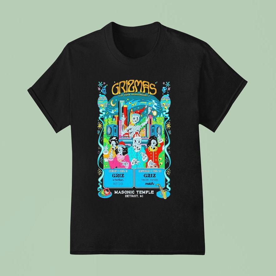 Griz Th Anniversary Of Grizmas Detroit December T Shirt