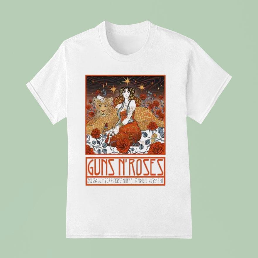Guns N Rose Vienna Venue At Ernst Happel Stadium On July Nouveau T Shirt