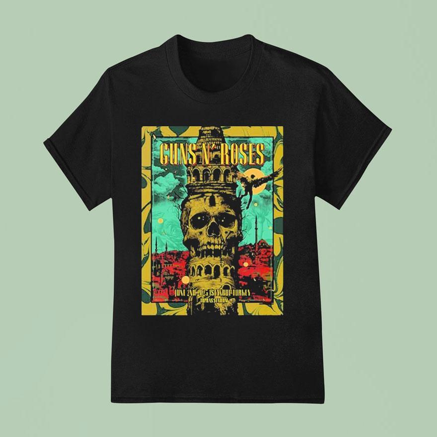 Guns N Roses Istanbul Show At Tupras Stadium On June In Istanbul Turkey Skull T Shirt