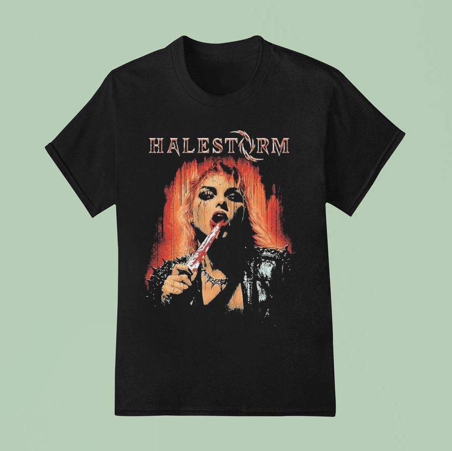Halestorm Don T Forget To Smile In Your Blood On Me Knife T Shirt