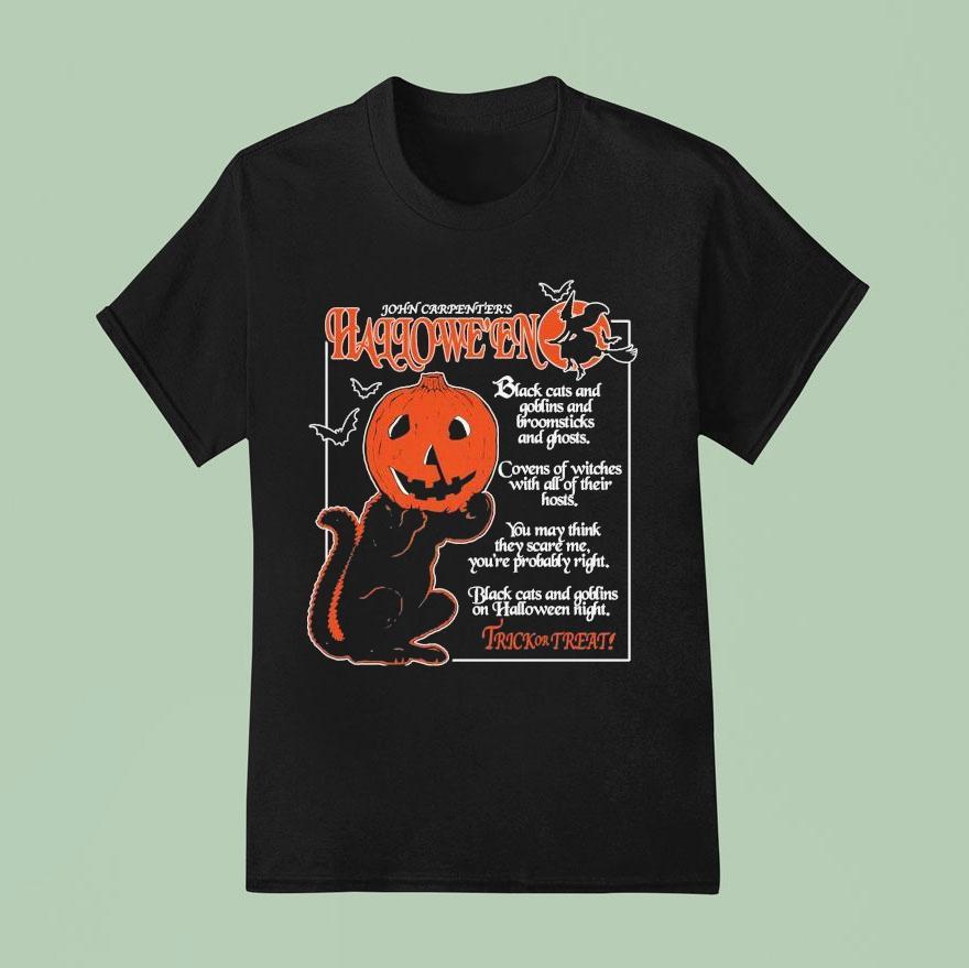 Halloween Black Cats And Goblins T Shirt