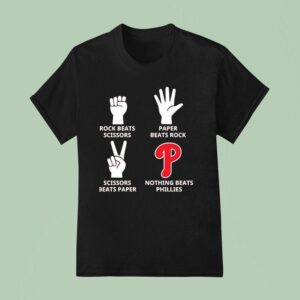 Hand Sign And Philadelphia Phillies Rock Beats Scissors Paper Beats Rock T Shirt