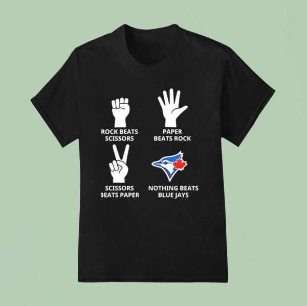 Hand Sign X Toronto Blue Jays Rock Beats Scissors Paper Beats Rock T Shirt