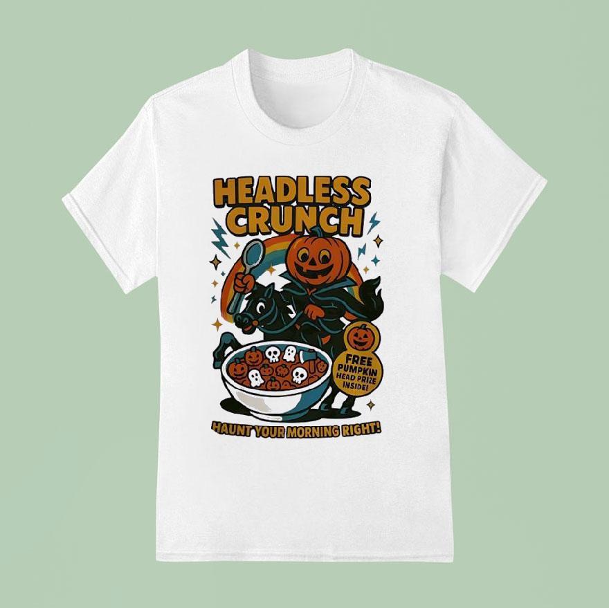 Headless Crunch Free Pumpkin Head Prize Inside Halloween T Shirt