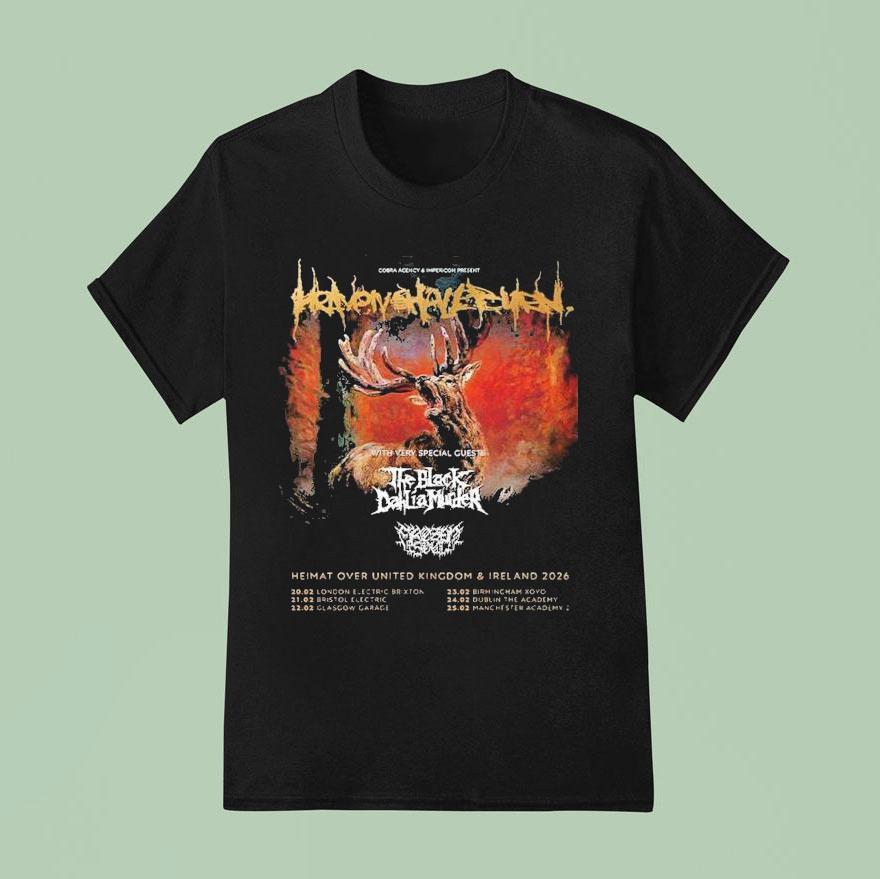 Heaven Shall Burn Heimat Over United Kingdom And Ireland For February With The Black Dahlia Murder T Shirt