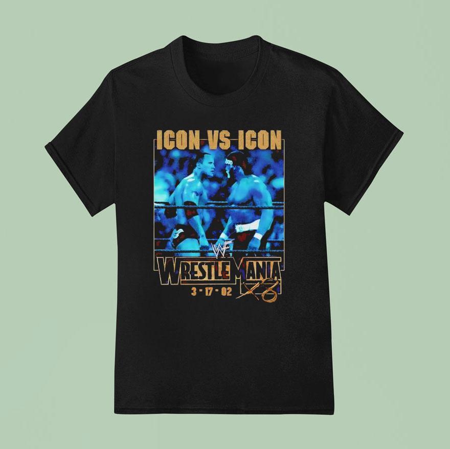 Icon Vs Icon The Rock Vs Hollywood Hulk Hogan Wrestlemania X Vintage T Shirt