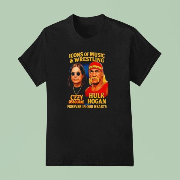 Icons Of Music And Wrestling Ozzy Osbourne And Hulk Hogan T Shirt