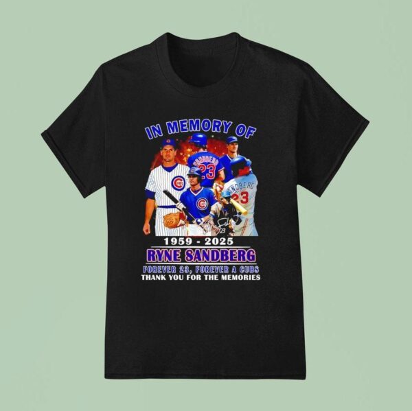 In Memory Of Ryne Sandberg Chicago Cubs Thank You For The Memories Signature T Shirt