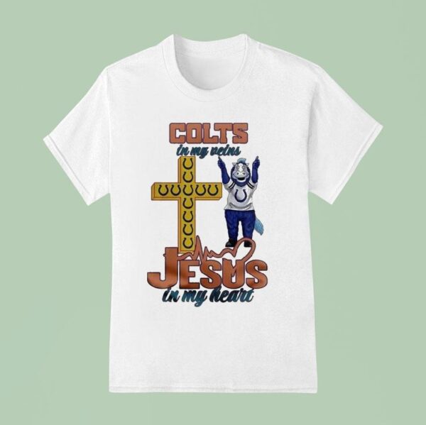 Indianapolis Colts In My Veins Jesus In My Heart Masco T Shirt