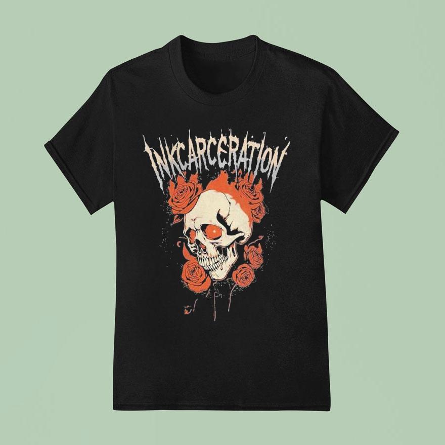 Inkcarceration Mansfield Ohio Deathbed On July Th Th Americas Rock And Metal Tattoo Festival Skull Roses T Shirt