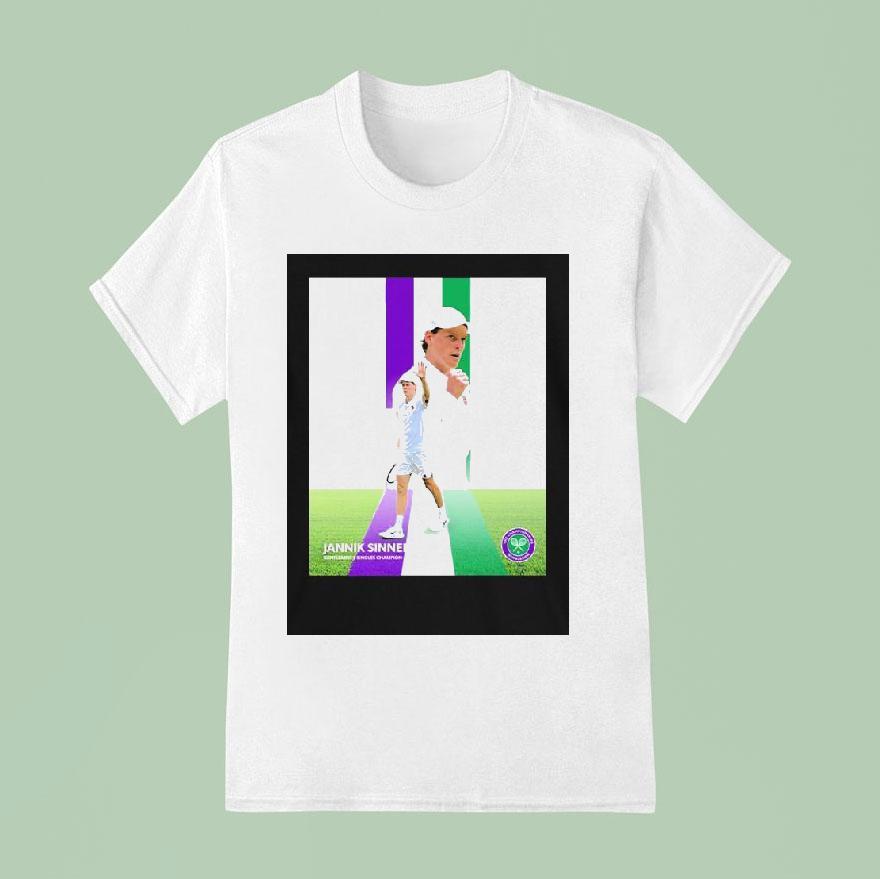 Jannik Sinner Wimbledon Champion The St Italian Man To Win The Title T Shirt