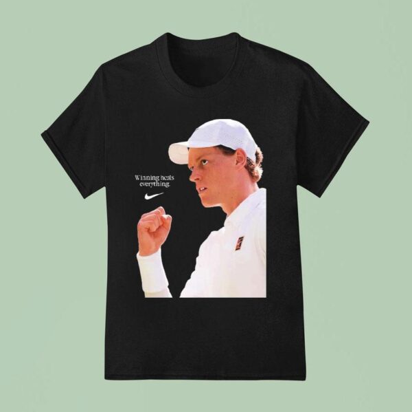 Jannik Sinner Winning Heals Everything Nike X Wimbledon Champions Rules The Grass In London And Makes It Four Grand Slams T Shirt