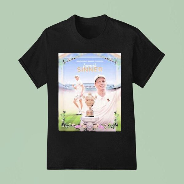Jannik Sinner World No Defeats Carlos Alcaraz To Claim Wimbledon Champion Trophy T Shirt