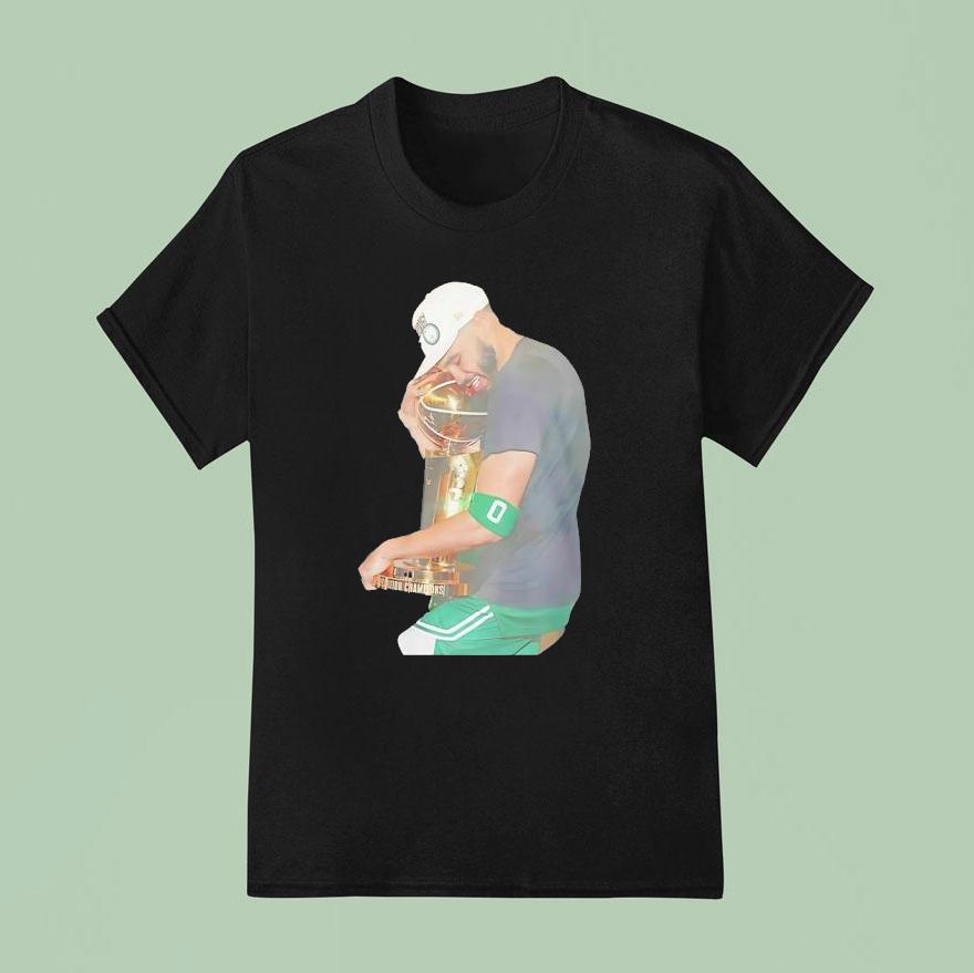 Jayson Tatum Hugs Cup Champions Boston Celtics T Shirt