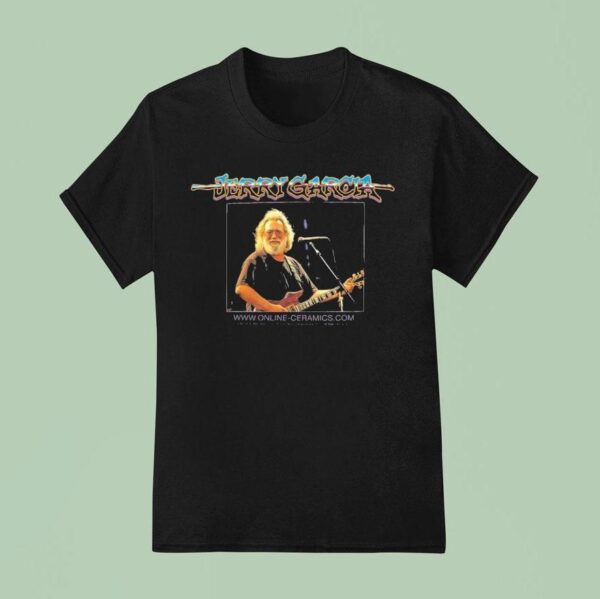 Jerry Garcia Portrait Online Ceramics Guitar T Shirt