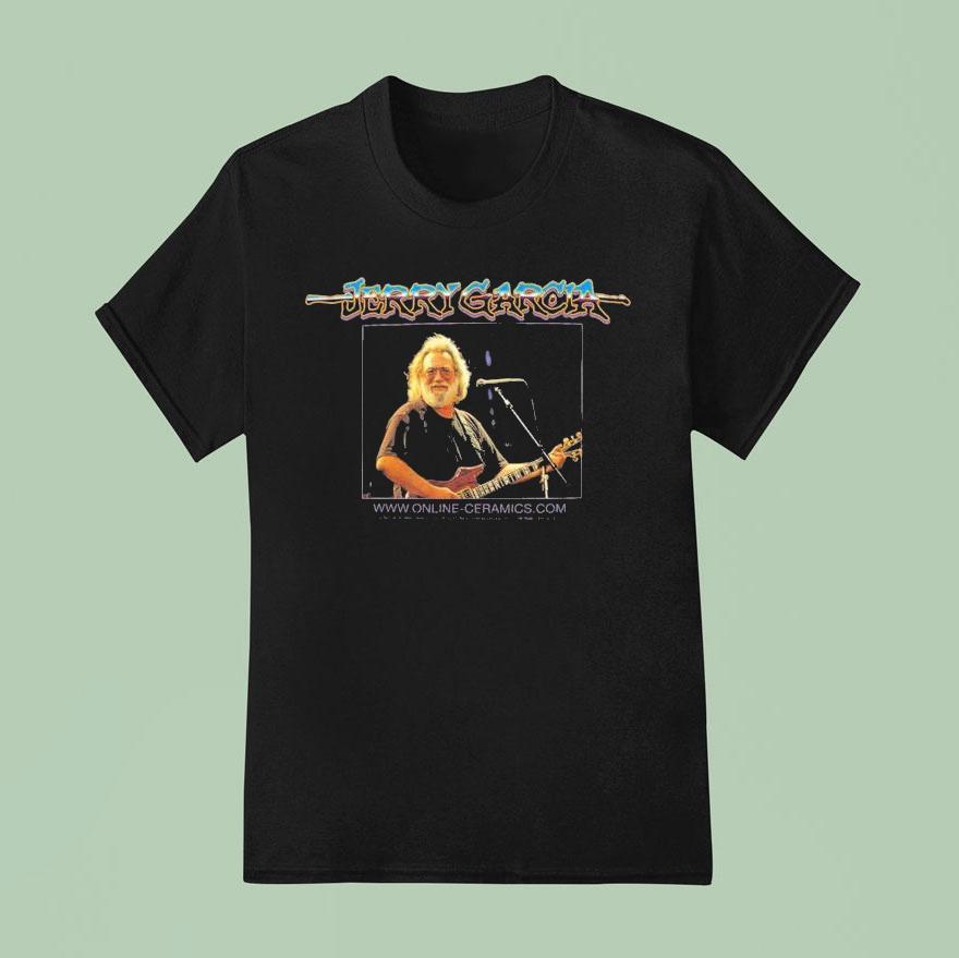 Jerry Garcia Portrait Online Ceramics Guitar T Shirt