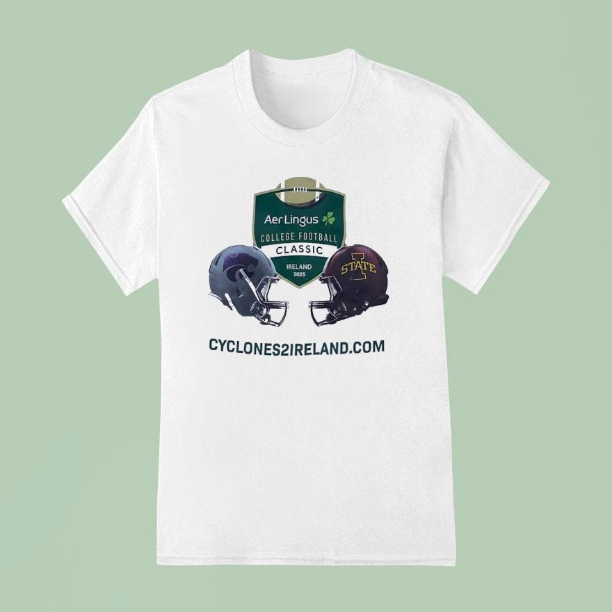 Kansas State Wildcats Vs Iowa State Cyclones Aer Lingus College Football Classic Ireland T Shirt