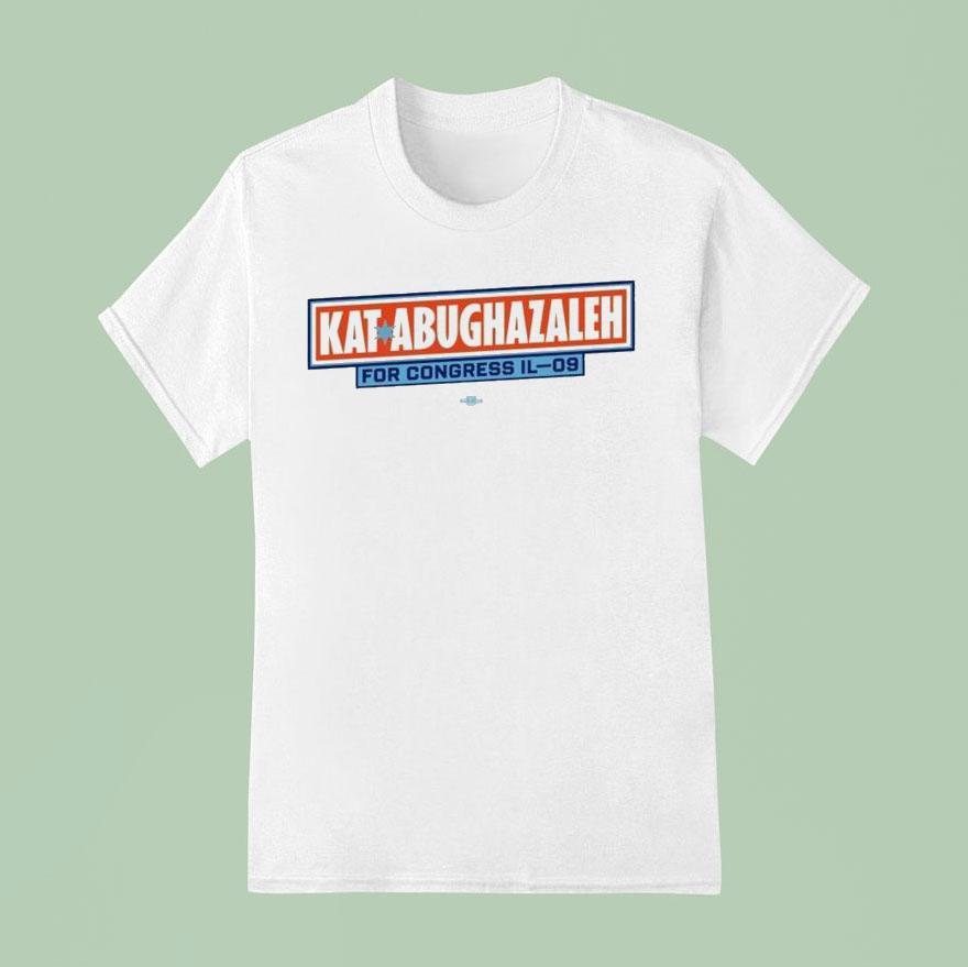Kat Abughazaleh For Congress Illinois Multi Logo T Shirt