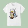 King Arthur And Sir Bedevere As Lego Minifigs Running Away From The Killer Rabbit Of Caerbannog T Shirt