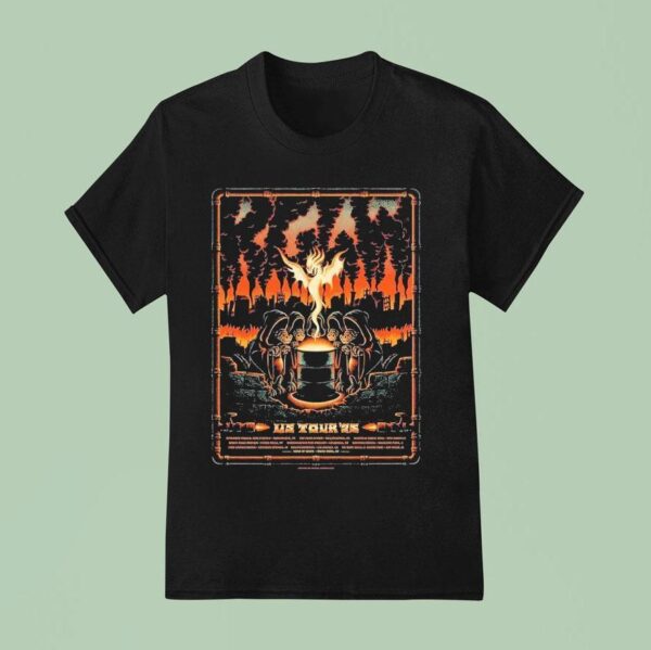 King Gizzard And The Lizard Wizard Us Tour Phoenix Fire With Cities Lis T Shirt