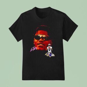 Lamar Jackson Big Face Baltimore Ravens Football Signature T Shirt