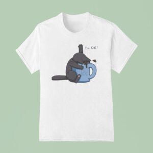 Life Juice I M Ok Cat Drowning In Coffee Cup T Shirt
