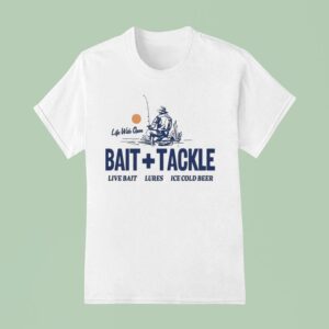 Live Bait Lures Ice Cold Beer Bait And Tackle Life Wide Open Cboystv Sunse T Shirt