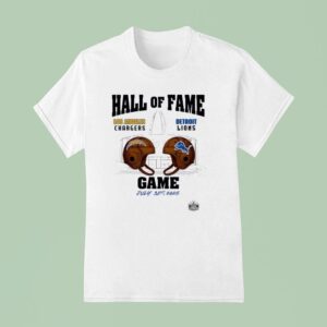 Los Angeles Chargers Vs Detroit Lions Hall Of Fame Game Men S Natural Dueling Throwback Helme T Shirt