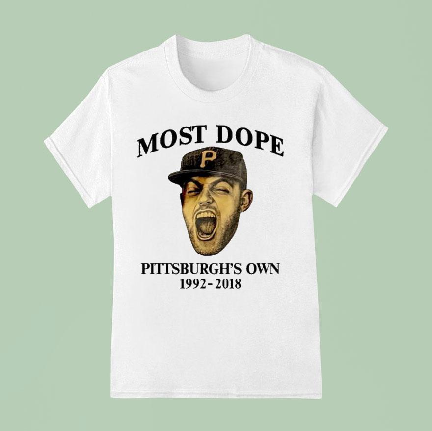 Mac Miller Most Dope Pittsburgh S Own Pittsburgh Pirates Head T Shirt