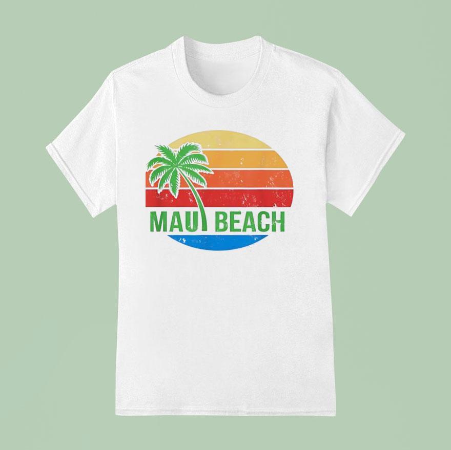 Maui Beach Palm Sunrise Vintage T Shirt