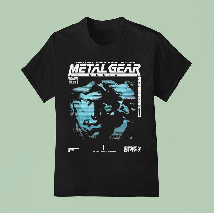 Metal Gear Solid Guns Of The Patriots Tactical Espionage Action Press Start Button T Shirt