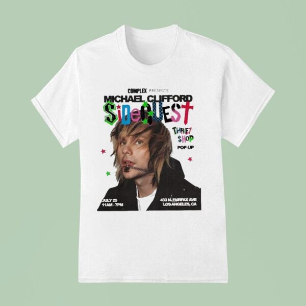 Michael Clifford Sidequest At N Fairfax Ave In Los Angeles Ca On July Featuring Pop Up Thrif T Shirt
