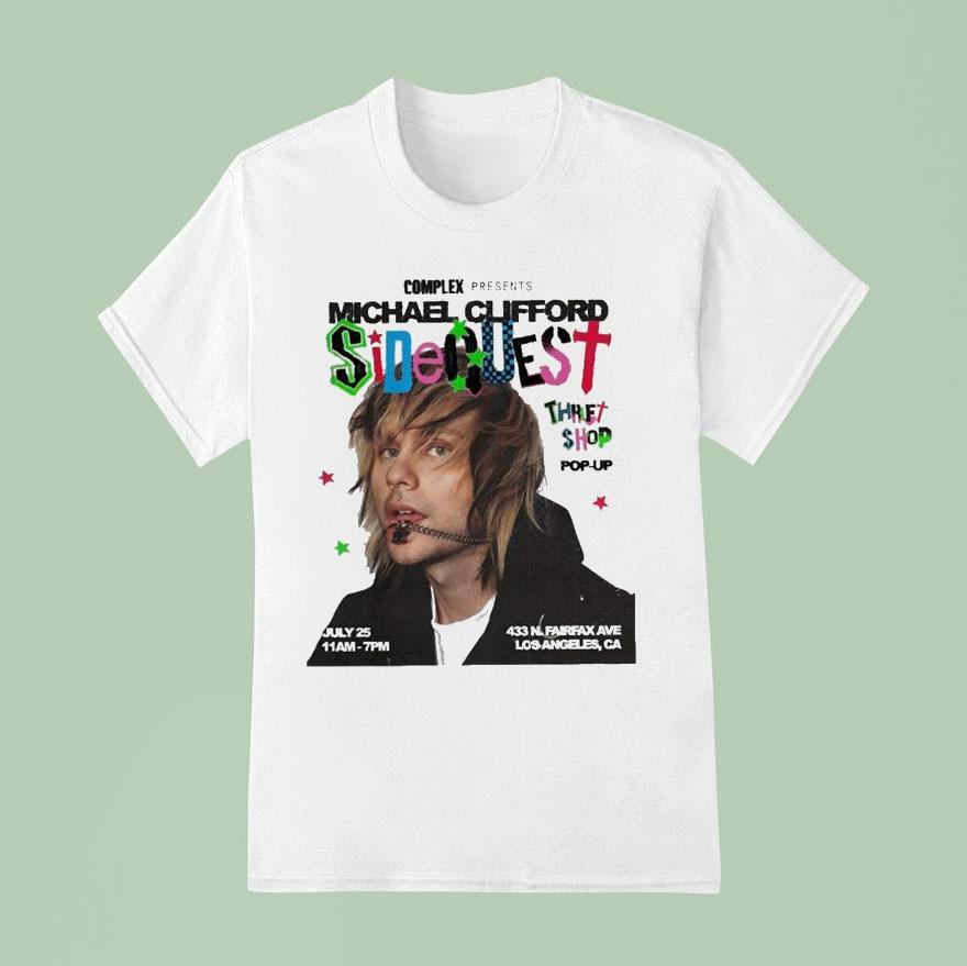 Michael Clifford Sidequest At N Fairfax Ave In Los Angeles Ca On July Featuring Pop Up Thrif T Shirt