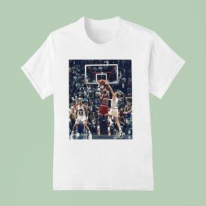 Michael Jordan Chicago Bulls Playing Vintage Photo T Shirt
