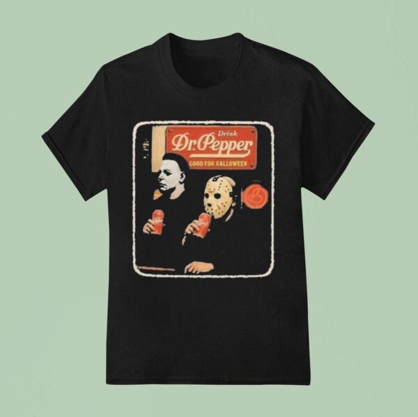 Michael Myers And Jason Voorhees Dr Pepper Drink Scary Movie Halloween T Shirt