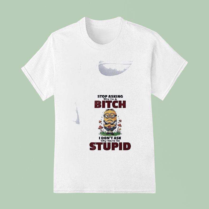 Minion Stop Asking Why I M A Bitch I Don T Ask Why You Re So Stupid Funny T Shirt