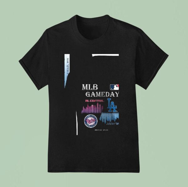Minnesota Twins Vs Los Angeles Dodgers Mlb Gameday Schedule Skyline City T Shirt