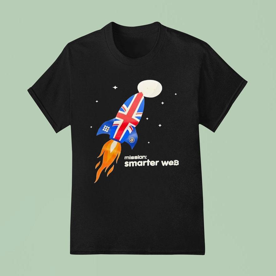 Mission Smarter Web Bitcoin England Rocket Space T Shirt