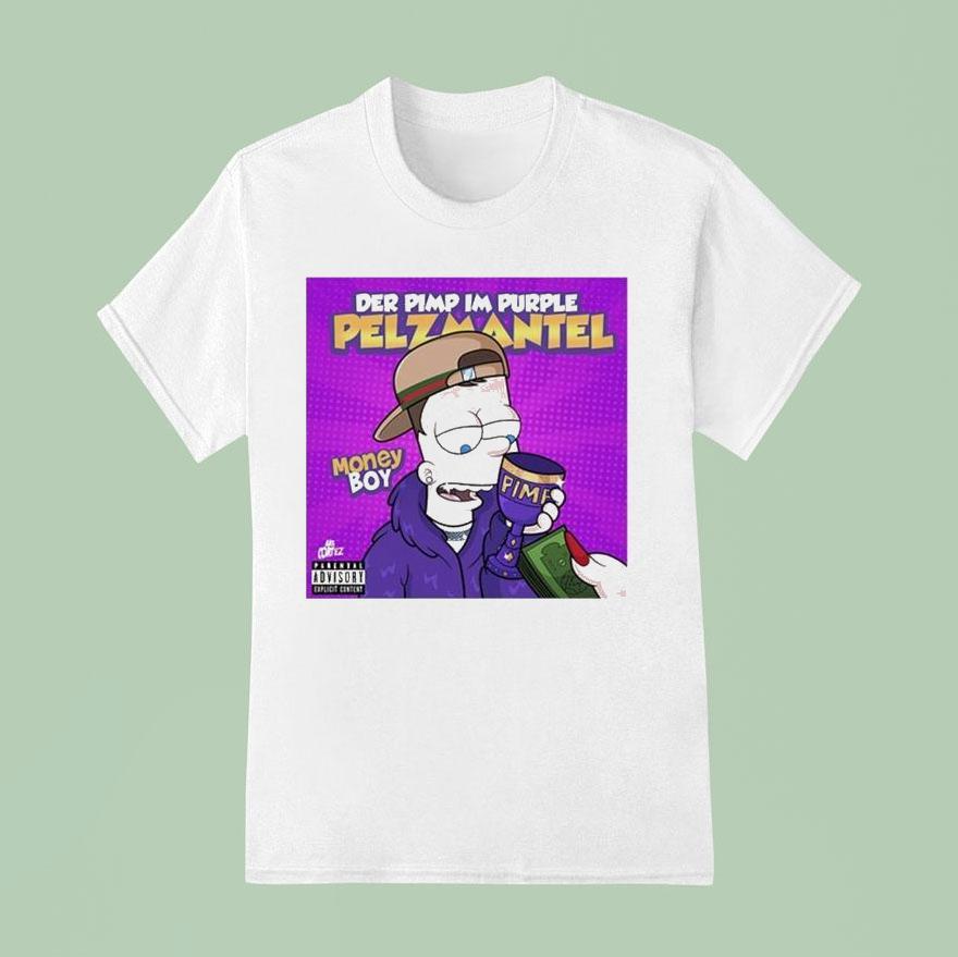 Money Boy Der Pimp Im Purple Pelz Mantel T Shirt