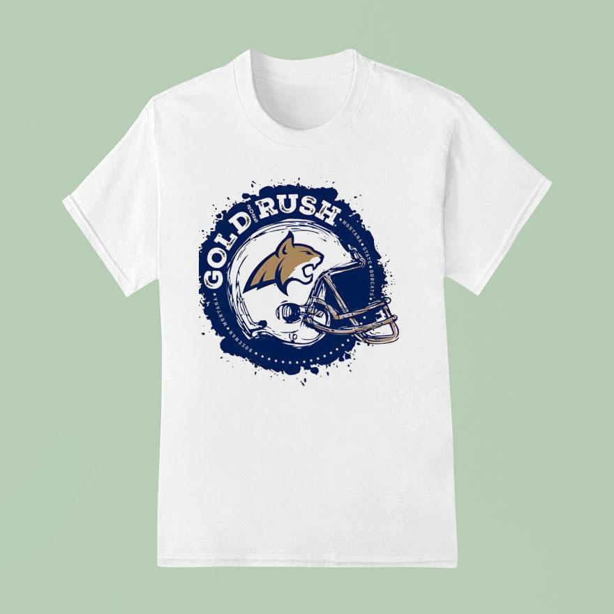 Montana State Bobcats Football Helmet Gold Rush T Shirt
