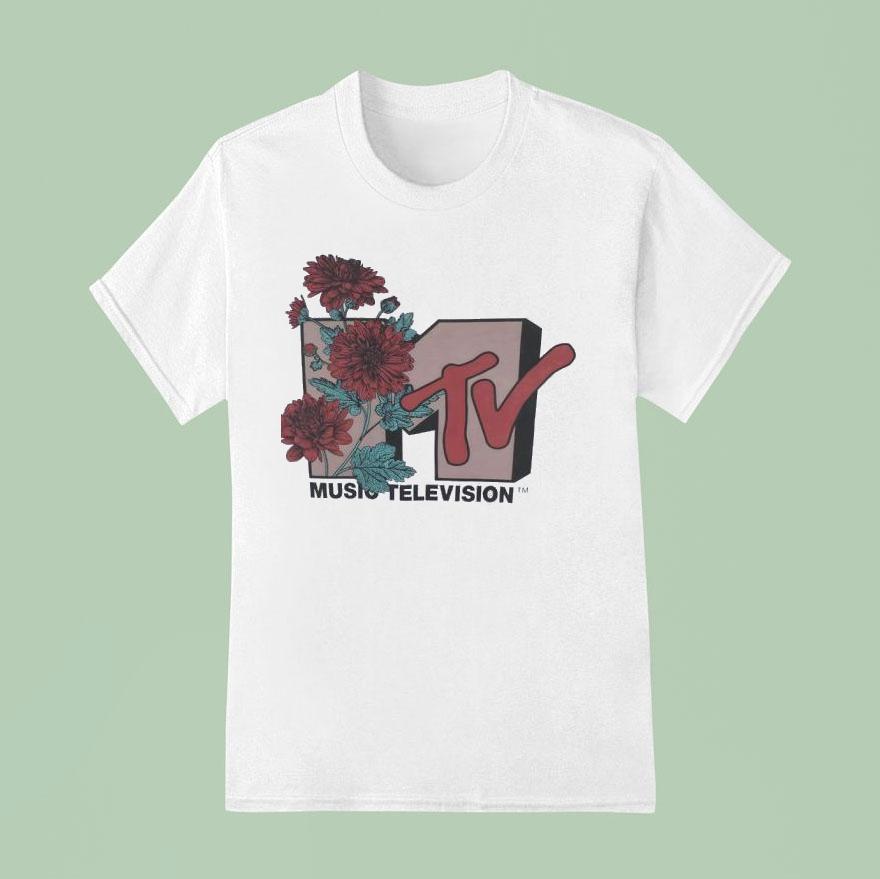 Mtv Ivory Chrysanthemum Music Television T Shirt