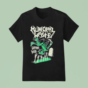 Municipal Waste Glow Grave Dive Rip Sgred Skeletons T Shirt