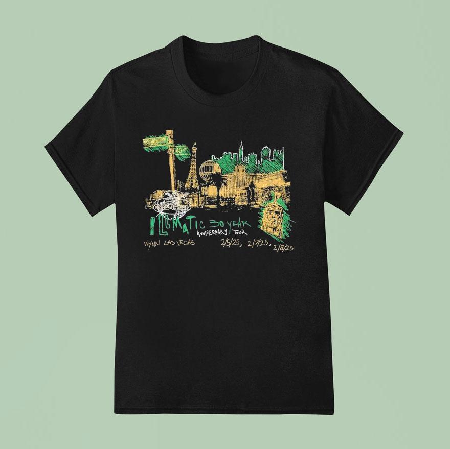 Nasir Jones Vegas Skyline Illmatic Year Anniversary Tour T Shirt