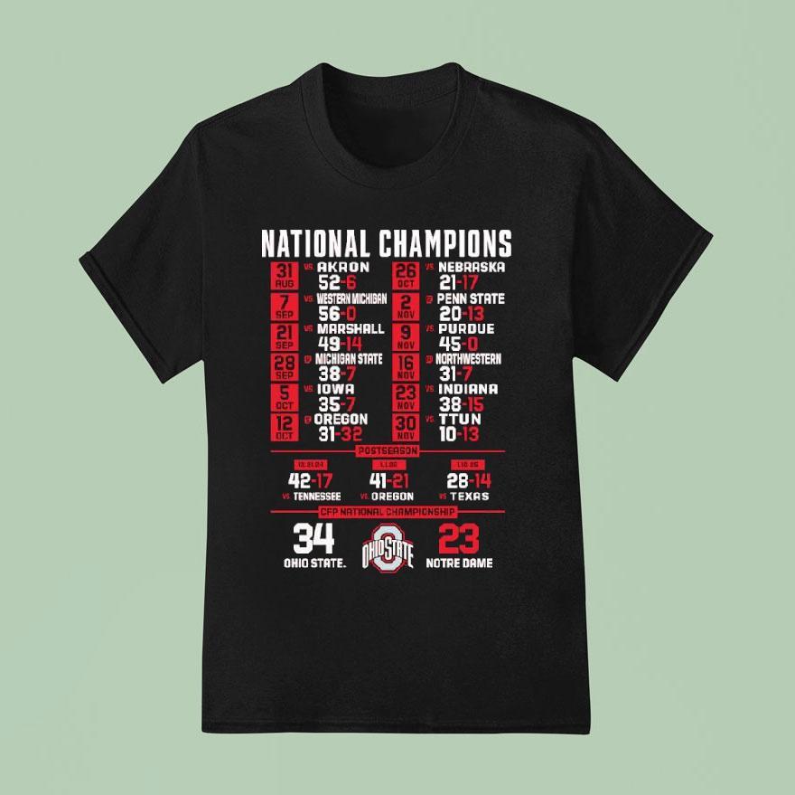 National Champions Cfp National Championship Ohio State Beat Notre Dame T Shirt