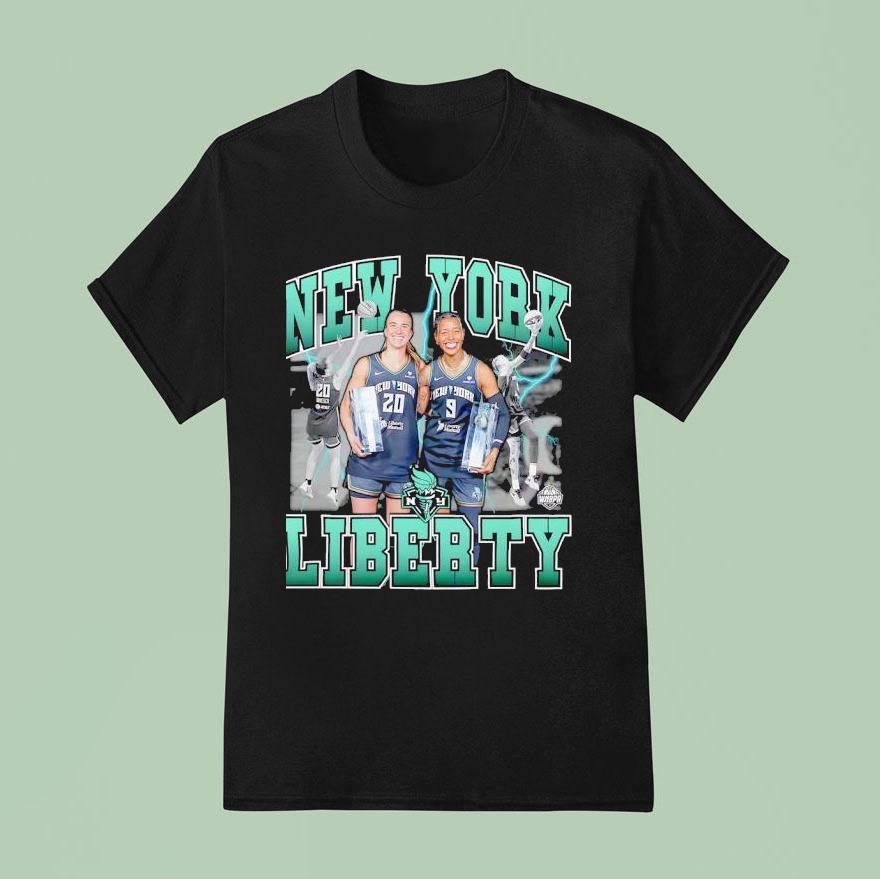 New York Liberty Sabrina Ionescu And Natasha Cloud Lightning T Shirt
