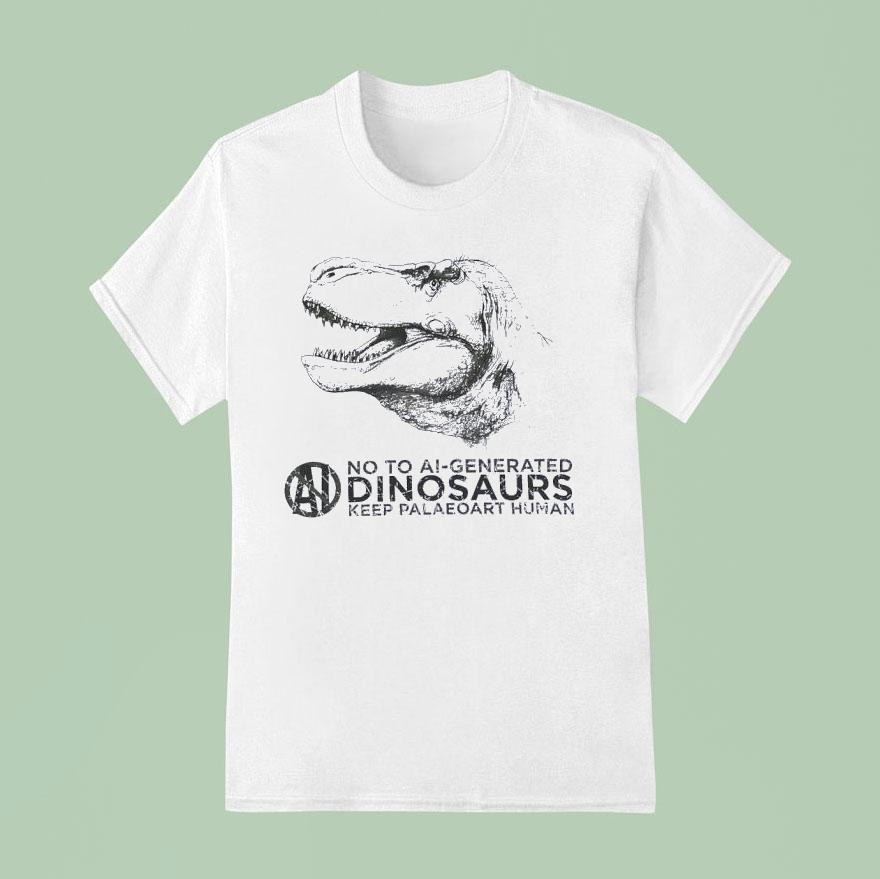 No To Ai Generated Dinosaurs Keep Paleoart Human T Shirt