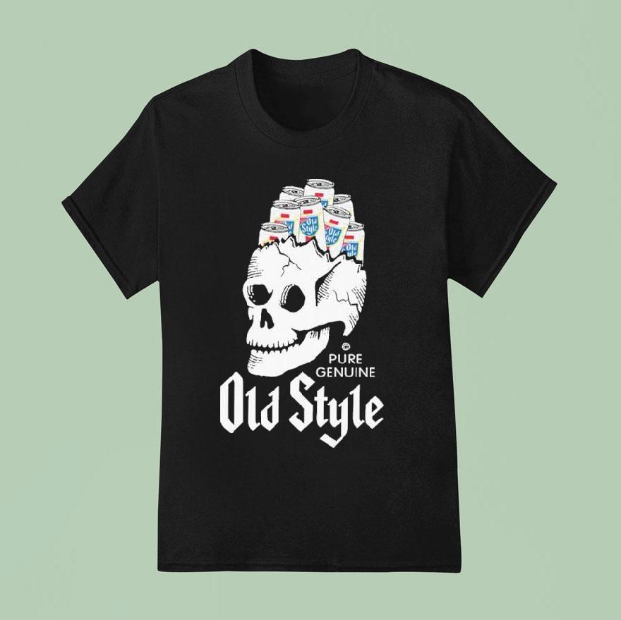 Old Style Beer Beer Brains Skull T Shirt