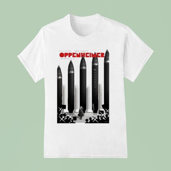 Oppenheimer Movie Minimalist Christopher Nolan Film Art Atomic Bomb For Sci Fi Lovers T Shirt