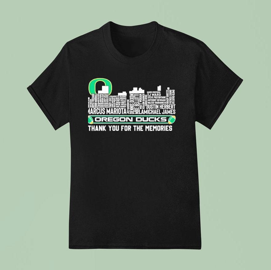 Oregon Duck Thank You For The Memories Play Name T Shirt